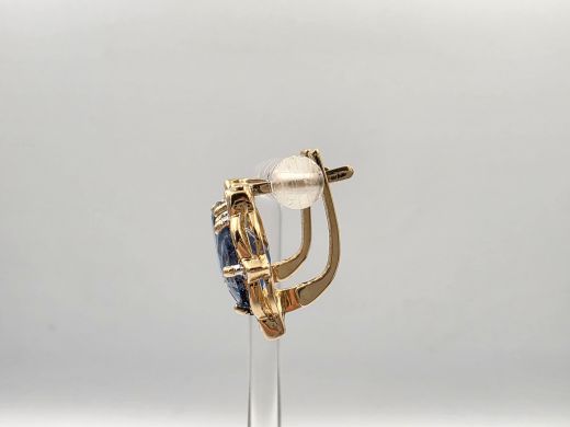 Золотые серьги с цирконом, 5.4 г