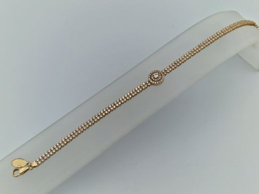 Zelta rokassprādze ar cirkoniju, 6.41 g, izm. 21