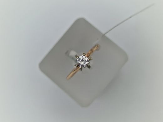 Zelta gredzens ar cirkoniju, 1.96 g, izm. 16.5