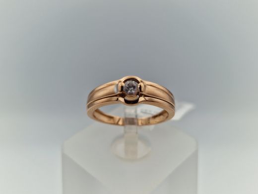 Zelta gredzens ar cirkoniju, 2.04 g, izm. 16