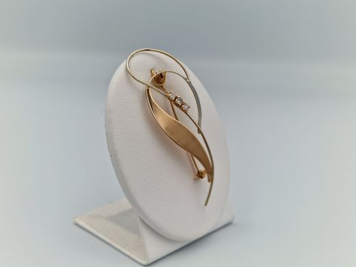 Zelta broša ar cirkoniju, 4.17 g