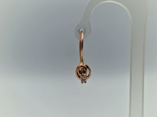 Золотые серьги с цирконом, 1.61 г