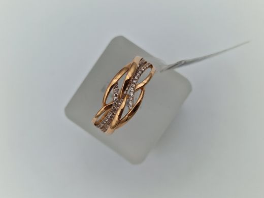 Zelta gredzens ar cirkoniju, 3.06 g, izm. 19