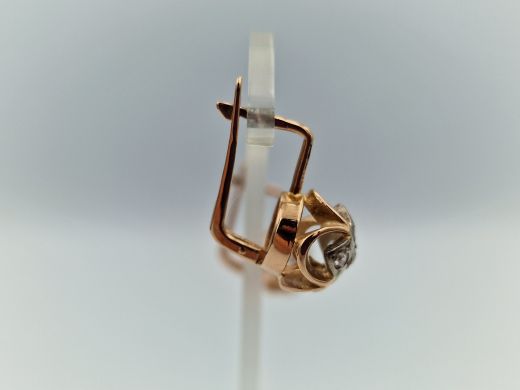 Золотые серьги с цирконом, 5.7 г