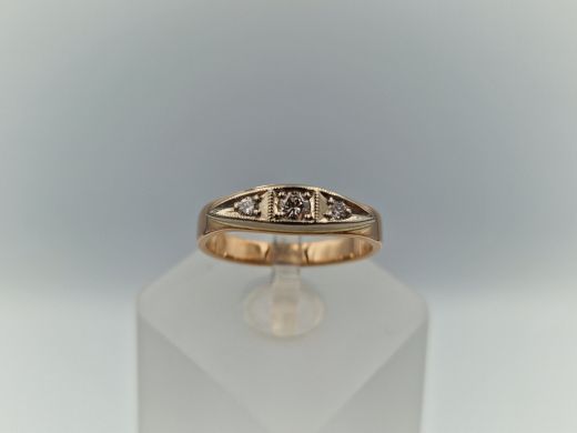 Zelta gredzens ar briljantu, 2.89 g, izm. 16
