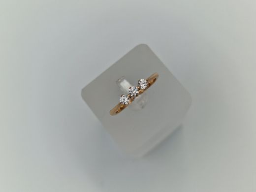 Zelta gredzens ar cirkoniju, 2.09 g, izm. 17