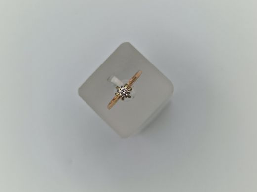 Zelta gredzens ar cirkoniju, 2.17 g, izm. 17