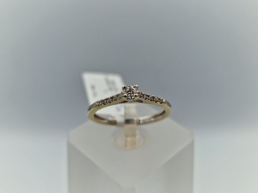 Zelta gredzens ar briljantiem, 1.91 g, izm. 16