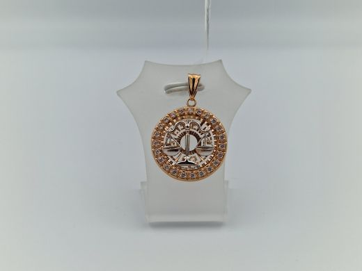 Zelta kulons ar cirkoniju, 2.23 g