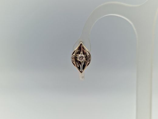 Золотые серьги с бриллиантом, 2.37 г