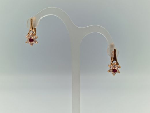 Zelta auskari ar cirkoniju, 2.41 g