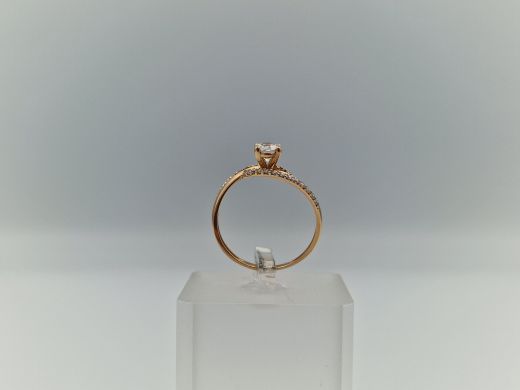 Zelta gredzens ar cirkoniju, 2.16 g, izm. 18.5