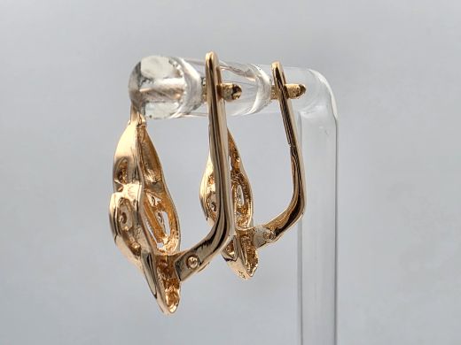 Золотые серьги с цирконом, 2.85 г