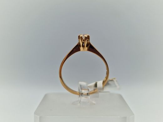 Zelta gredzens ar briljantiem, 1.81 g, izm. 16