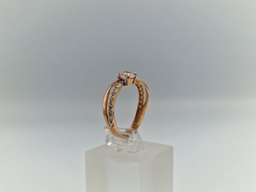 Zelta gredzens ar cirkoniju, 1.75 g, izm. 16