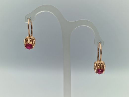 Zelta auskari ar koraļļi, 3.91 g