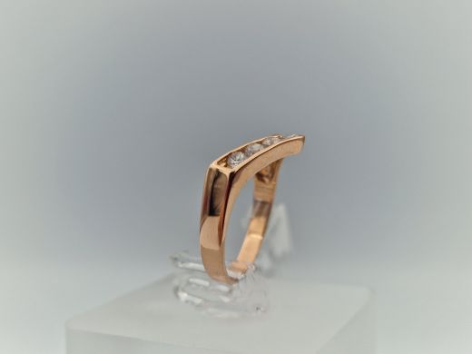 Zelta gredzens ar cirkoniju, 2.02 g, izm. 16