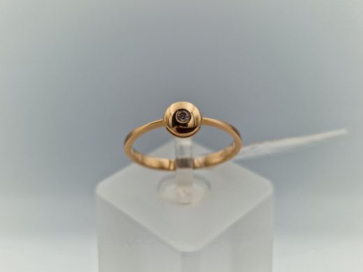 Zelta gredzens ar cirkoniju, 1.41 g, izm. 17