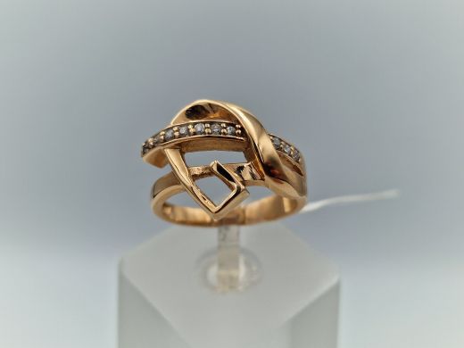 Золотое кольцо с цирконом, 4.5 г, разм. 17.2