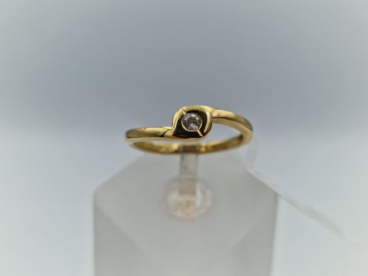 Zelta gredzens ar cirkoniju, 1.94 g, izm. 16.7