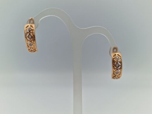 Zelta auskari ar cirkoniju, 2.68 g