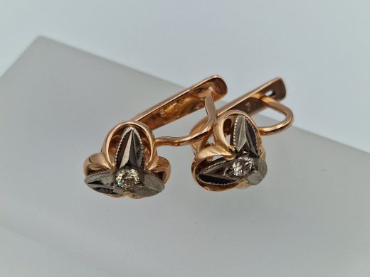 Zelta auskari ar briljantu, 5.5 g