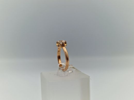 Zelta gredzens ar briljantu, 2.65 g, izm. 17