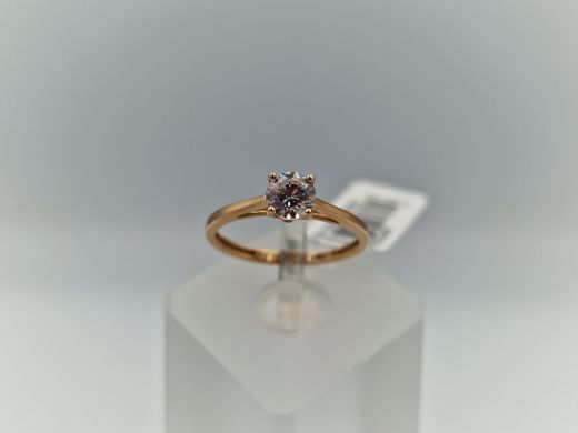 Zelta gredzens ar cirkoniju, 1.46 g, izm. 16