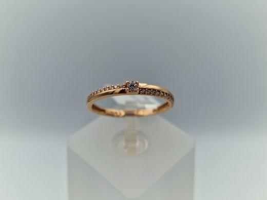 Zelta gredzens ar cirkoniju, 1.27 g, izm. 17.5