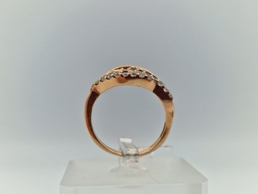 Zelta gredzens ar cirkoniju, 3.82 g, izm. 17