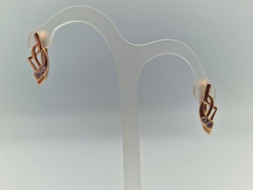 Zelta auskari ar cirkoniju, 1.76 g