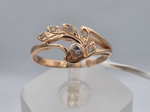 Gold ring with diamond, 2.08 g, size 17.5