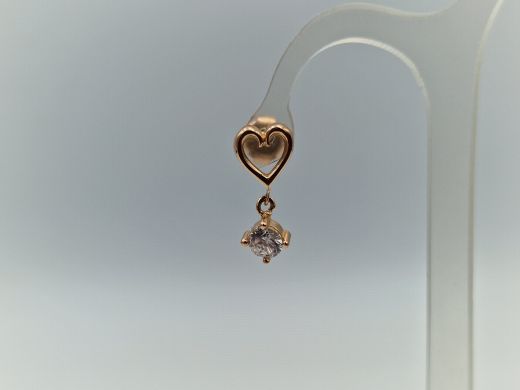 Золотые серьги с цирконом, 2.35 г