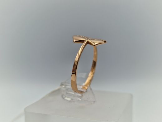 Zelta gredzens ar cirkoniju, 1.69 g, izm. 17.5