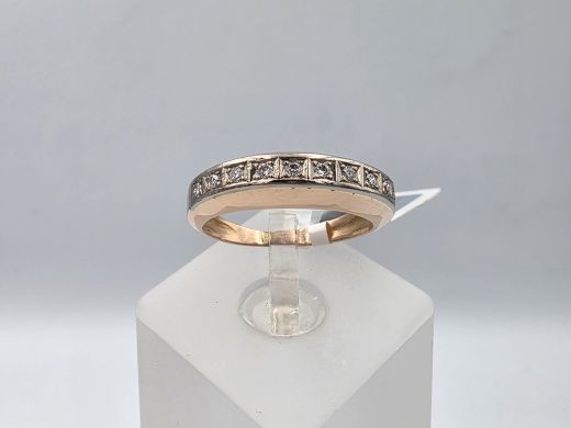 Zelta gredzens ar briljantiem, 3.60 g, izm. 16.5