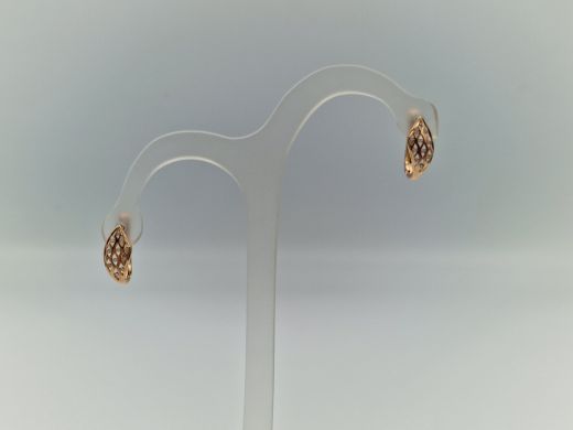 Золотые серьги с цирконом, 2 г