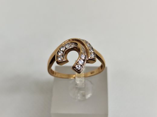 Zelta gredzens ar cirkoniju, 2.19 g, izm. 16.8