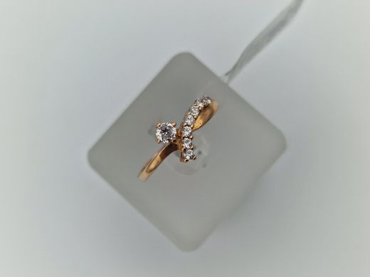 Zelta gredzens ar cirkoniju, 1.77 g, izm. 16.2