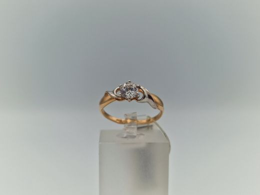 Zelta gredzens ar cirkoniju, 1.46 g, izm. 17