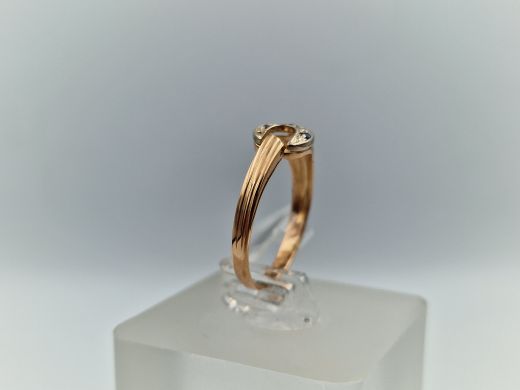 Zelta gredzens ar cirkoniju, 1.69 g, izm. 16.5