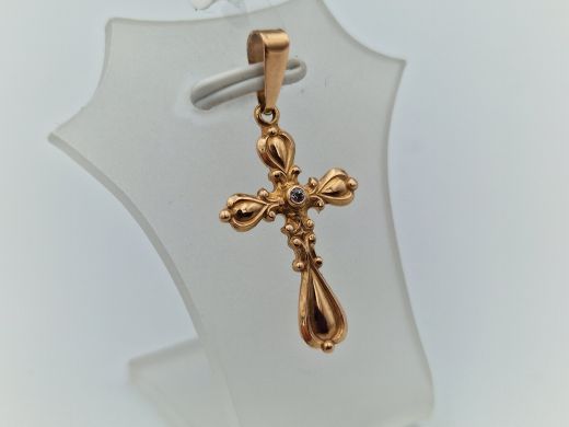 Золотой кулон с цирконом, 1.24 г