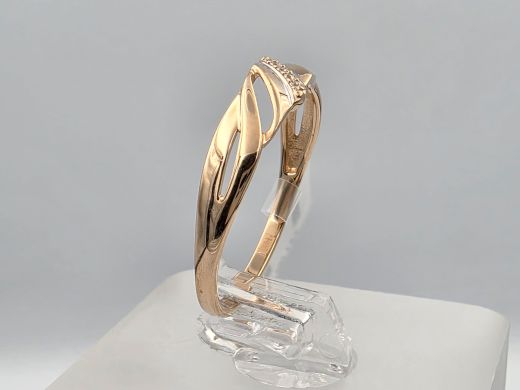 Gold ring with zircon, 1.31 g, size 17.5
