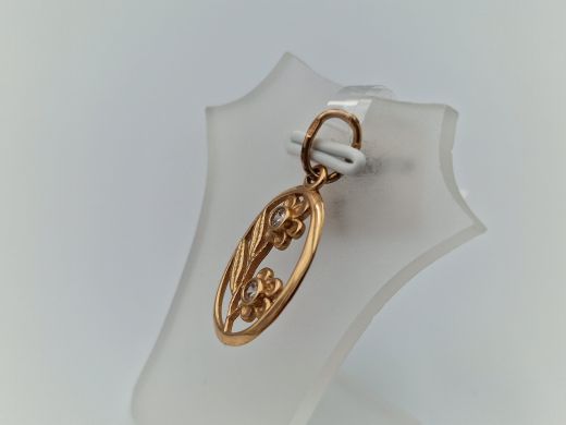 Zelta kulons ar cirkoniju, 1.24 g