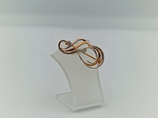 Zelta broša ar cirkoniju, 2.62 g