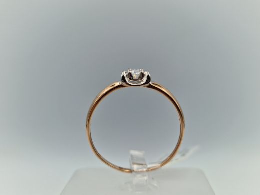 Zelta gredzens ar cirkoniju, 1.27 g, izm. 18