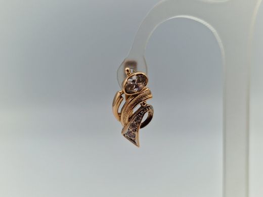 Zelta auskari ar cirkoniju, 2.96 g