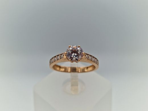 Zelta gredzens ar cirkoniju, 2.13 g, izm. 16