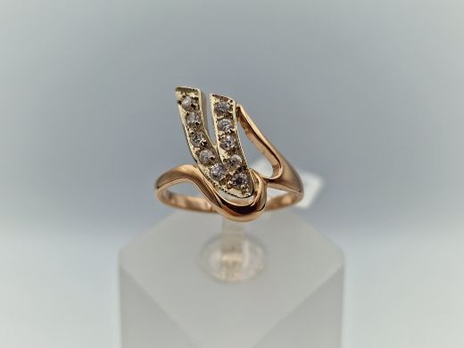 Zelta gredzens ar cirkoniju, 3.02 g, izm. 17