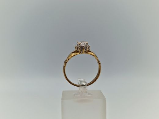 Zelta gredzens ar cirkoniju, 1.9 g, izm. 16.5