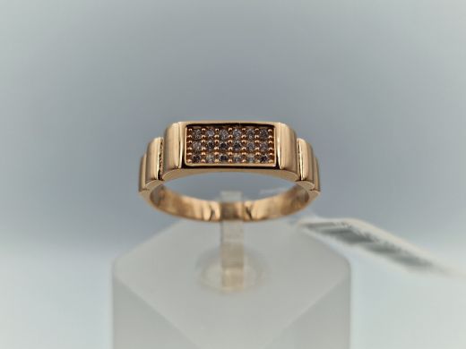 Zelta gredzens ar cirkoniju, 3.97 g, izm. 17.5